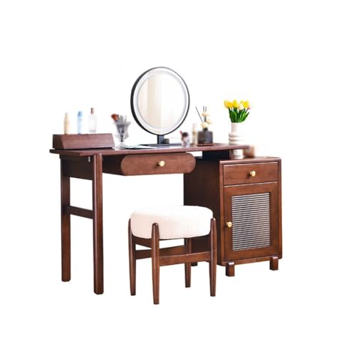 ksjdieunf Schminktisch Moderner Schminktisch mit integriertem Schminkspiegel, multifunktionaler aus Massivholz Waschtisch Zum Anziehen von ksjdieunf