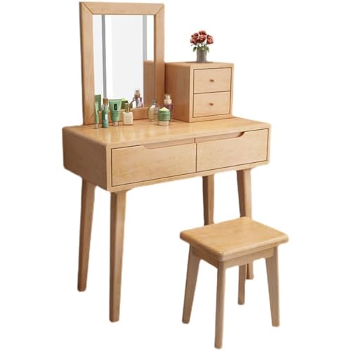ksjdieunf Schminktisch Nordischer Frisiertisch aus Massivholz, moderner, Schlichter fürs Schlafzimmer, Leichter, luxuriöser Wohntisch Waschtisch Zum Anziehen von ksjdieunf