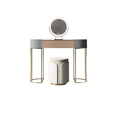 ksjdieunf Schminktisch Schminktisch Licht Luxus Schrank und Stuhl All-in-One Set Schminkhocker HD Spiegel Schlafzimmer Waschtisch Zum Anziehen(100cm) von ksjdieunf