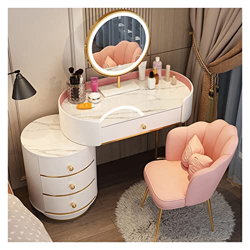 ksjdieunf Schminktisch Schminktisch Schlafzimmer Einfach Aufbewahrungstisch Aufbewahrungsschrank Schminkspiegel Schminkhocker Kombinationsset Waschtisch Zum Anziehen(F,120cm) von ksjdieunf