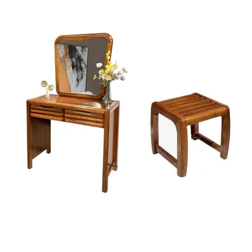 ksjdieunf Schminktisch Schminktisch aus Holz for Zuhause, Schlafzimmer, chinesischer Stil, mit Spiegel, Schreibtisch Waschtisch Zum Anziehen von ksjdieunf