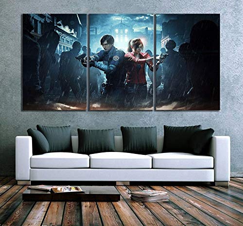 ksjdjok Überleben Spiel Resident Evil 2 Zombies Videospiel Poster Leinwand Malerei Für Wohnkultur HD Wandbilder 40X60 cm 3 Stücke von ksjdjok