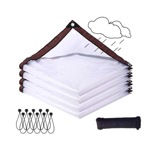 Klare Planen mit Ösen 10x29 ft, strapazierfähige wasserdichte Planenabdeckung, transparente PVC-Vinylplane für den Außenbereich, Pflanzen, Garten, Hühnerstall, Terrasse, Katzenstr Klare Planen mit Ösen 10x29 ft, strapazierfähige wasserdichte Planenabdeckung, transparente PVC-Vinylplane für den Außenbereich, Pflanzen, Garten, Hühnerstall, Terrasse, Katzenstr von ksxnkhk