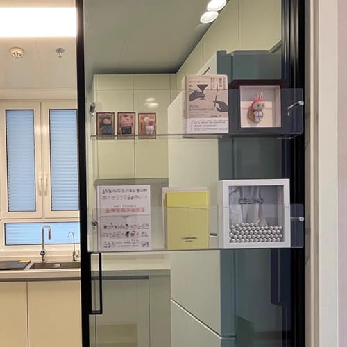 ksxnkhk 2er-Pack transparenter Zeitschriftenhalter aus Acryl, Bücherregal zum Aufhängen im Wohnzimmer, Halter für Schallplatten, Wanddisplay, schwebendes Broschüren-/Zeitungsregal (Farbe: von ksxnkhk