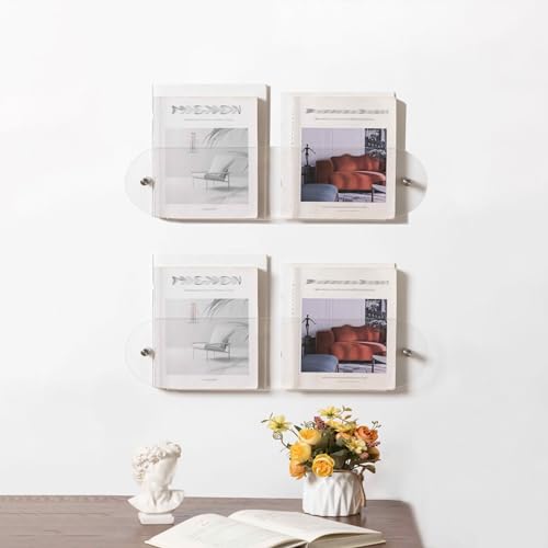ksxnkhk 2er-Packung Acryl-Zeitschriftenständer zur Wandmontage im Badezimmer, Comic-Aufbewahrungshalter, Ausstellungsständer, Hängeregal für Zeitungen/Aktenordner/Schallplatten/lose Papier ksxnkhk 2er-Packung Acryl-Zeitschriftenständer zur Wandmontage im Badezimmer, Comic-Aufbewahrungshalter, Ausstellungsständer, Hängeregal für Zeitungen/Aktenordner/Schallplatten/lose Papier von ksxnkhk