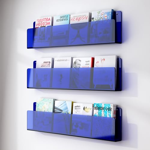 ksxnkhk 3 Stück Zeitschriftensammler aus Acryl, 40 60 80 100 120 cm, hängendes Bücherregal für das Wohnzimmer, Literaturdisplay für den Leseraum, Prospektständer, Aufbewahrung von Schallpl von ksxnkhk
