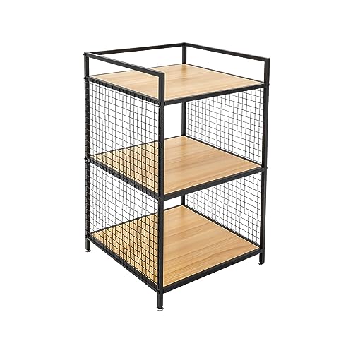 ksxnkhk 3-stufiger Druckerständer aus Holz, kleines Bücherregal, Aufbewahrungsregal für Zuhause, Ausstellungsregal, Nachttisch, Büro-Organizer für Faxgeräte, Akten, Bücher, Regaleinheit, S von ksxnkhk