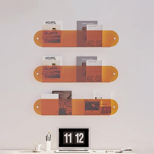 ksxnkhk 3-teiliger Zeitschriftenständer aus Acryl zum Aufhängen an der Wand, kleines Bücherregal für Kinderzimmer, Home Office, Schule, Prospekthalter, Aktenordner-Organizer (Farbe: Orange ksxnkhk 3-teiliger Zeitschriftenständer aus Acryl zum Aufhängen an der Wand, kleines Bücherregal für Kinderzimmer, Home Office, Schule, Prospekthalter, Aktenordner-Organizer (Farbe: Orange von ksxnkhk