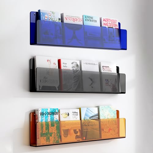 ksxnkhk 3-teiliger Zeitschriftenständer aus Acryl zur Wandmontage, Badezimmer-Buch- und Literaturanzeige für den Empfangsbereich, Leseraum, Büro, Schule, Prospektständer, Aufbewahrung, Po ksxnkhk 3-teiliger Zeitschriftenständer aus Acryl zur Wandmontage, Badezimmer-Buch- und Literaturanzeige für den Empfangsbereich, Leseraum, Büro, Schule, Prospektständer, Aufbewahrung, Po von ksxnkhk