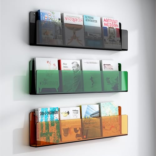 ksxnkhk 3-teiliger Zeitschriftenständer aus Acryl zur Wandmontage, Badezimmer-Buch- und Literaturanzeige für den Empfangsbereich, Leseraum, Büro, Schule, Prospektständer, Aufbewahrung, Pos ksxnkhk 3-teiliger Zeitschriftenständer aus Acryl zur Wandmontage, Badezimmer-Buch- und Literaturanzeige für den Empfangsbereich, Leseraum, Büro, Schule, Prospektständer, Aufbewahrung, Pos von ksxnkhk
