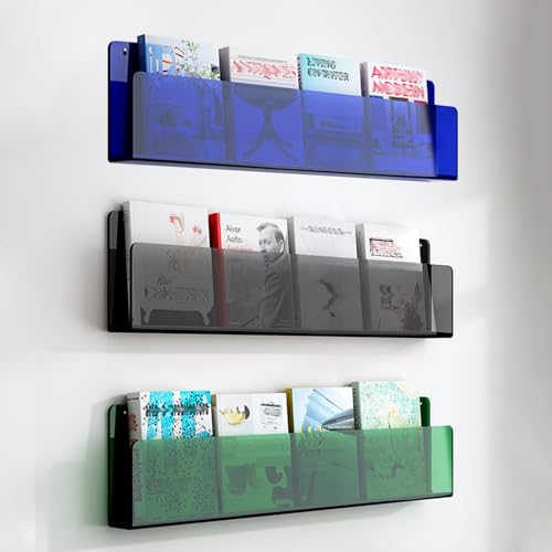 ksxnkhk 3-teiliger Zeitschriftenständer aus Acryl zur Wandmontage, Badezimmer-Buch- und Literaturanzeige für den Empfangsbereich, Leseraum, Büro, Schule, Prospektständer, Aufbewahrung, Pos ksxnkhk 3-teiliger Zeitschriftenständer aus Acryl zur Wandmontage, Badezimmer-Buch- und Literaturanzeige für den Empfangsbereich, Leseraum, Büro, Schule, Prospektständer, Aufbewahrung, Pos von ksxnkhk