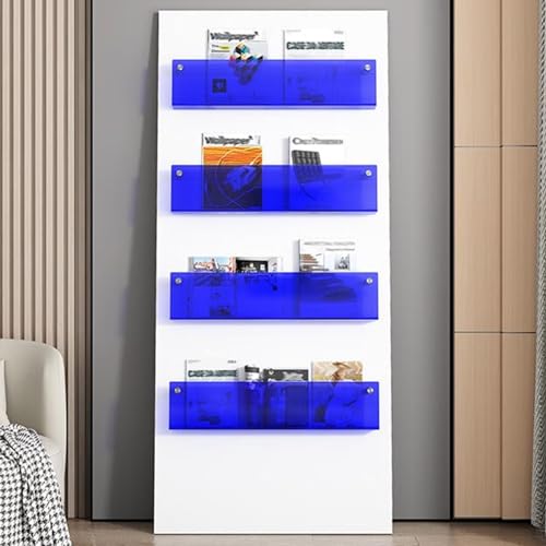 ksxnkhk 4 Stück Transparenter Zeitschriftenhalter, Bücherregal für die Wand, Dekorativer Prospektständer fürs Arbeitszimmer, Hängender Post-Organizer, Literaturdisplay, 40 60 80 100 120 cm von ksxnkhk