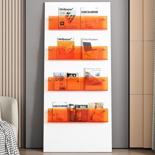 ksxnkhk 4 Stück Transparenter Zeitschriftenhalter, Bücherregal für die Wand, dekorativer Prospektständer für das Arbeitszimmer, hängender Post-Organizer, Literaturdisplay, 40 60 80 100 120 von ksxnkhk