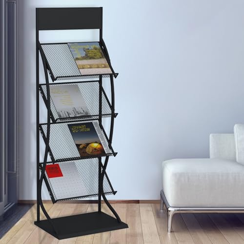 ksxnkhk 4-lagiger Zeitschriftenständer, groß, freistehender Zeitungsständer für Krankenhäuser, Büros, Empfangsbereiche, Bücher, Aktenordner, Broschüren, Organisationshalter, schwarz, 55122 ksxnkhk 4-lagiger Zeitschriftenständer, groß, freistehender Zeitungsständer für Krankenhäuser, Büros, Empfangsbereiche, Bücher, Aktenordner, Broschüren, Organisationshalter, schwarz, 55122 von ksxnkhk