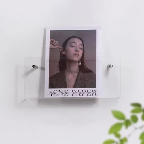 ksxnkhk Acryl-Zeitschriftenhalter-Wandhalterung, transparentes Broschüren-Aufbewahrungsregal für Büro, Wartezimmer, Schule, Bücherregal-Organizer, Schallplattenständer, Papierkram-Display von ksxnkhk