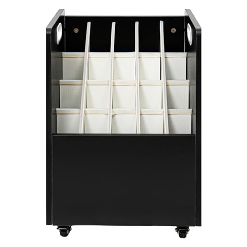 ksxnkhk Blue Print Aufbewahrungs-Organizer, Rollcontainer mit 20 Fächern, Dokumentenhalter für Büro und Zuhause, Schwarz von ksxnkhk