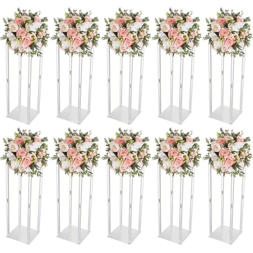 ksxnkhk Confezione da 10 piedistalli espositivi, supporto per Fiori in acrilico trasparente, Vaso da pavimento, centrotavola, colonna per matrimoni, supporto per fondale per decorazioni pe ksxnkhk Confezione da 10 piedistalli espositivi, supporto per Fiori in acrilico trasparente, Vaso da pavimento, centrotavola, colonna per matrimoni, supporto per fondale per decorazioni pe von ksxnkhk