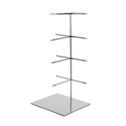 ksxnkhk Espositore per Occhiali da Sole in Acciaio INOX, Organizer a 3/4/5 livelli Con Base da tavolo per Occhiali da Vista (Argento 18x15x34 cm) von ksxnkhk