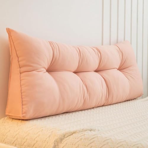 ksxnkhk Keilkissen, Kopfteil-Rückenstützkissen für Doppelbetten, weiche, Gewaschene Baumwolle, gepolsterte Lesekissen, für Sofa, Lendenwirbelstütze, D, 200 x 50 x 15 cm von ksxnkhk