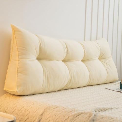 ksxnkhk Keilkissen, Kopfteil-Rückenstützkissen für Doppelbetten, weiche, Gewaschene Baumwolle, gepolsterte Lesekissen, für Sofa, Lendenwirbelstütze, E, 180 x 50 x 15 cm von ksxnkhk