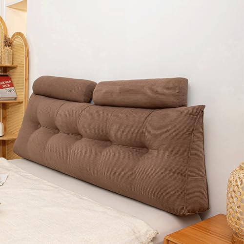 ksxnkhk Keilkissen-Kopfteil mit 2 Kopfrollen, Cordstoff, Queen-Size, Lesefüllung, PP-Baumwolle, geeignet für Schlafzimmer, Schlafsaal, Wohnzimmer, Braun, 47,2 × 23,6 × 7,8 Zoll ksxnkhk Keilkissen-Kopfteil mit 2 Kopfrollen, Cordstoff, Queen-Size, Lesefüllung, PP-Baumwolle, geeignet für Schlafzimmer, Schlafsaal, Wohnzimmer, Braun, 47,2 × 23,6 × 7,8 Zoll von ksxnkhk