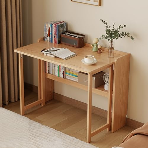 ksxnkhk Klapptisch aus Holz mit Stauraum – an der Wand montierte, klappbare Werkbank für kleine Räume, geeignet für Wohnzimmer, Balkon (Holz, 100 cm) von ksxnkhk