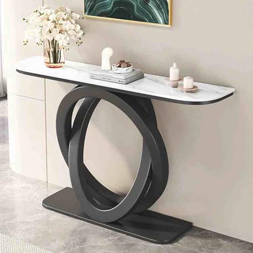 ksxnkhk Konsolentisch für den Eingangsbereich, moderner Eingangstisch, schmales langes Sofa mit geometrischem Metallrahmen, Flur, Foyer, Eingang, Wohnzimmer (schwarz, 150 cm) von ksxnkhk