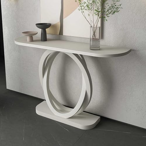 ksxnkhk Konsolentisch für den Eingangsbereich, moderner Eingangstisch, schmales langes Sofa mit geometrischem Metallrahmen, Flur, Foyer, Eingang, Wohnzimmer (weiß, 100 cm) von ksxnkhk