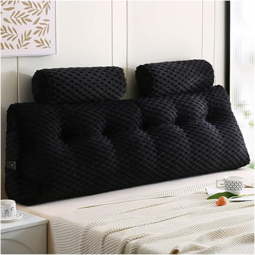 ksxnkhk Kopfteil Großes Rückenkissen, Bequemes Lesekissen Und Rückenlehne Im Bett, Für Sofa, Wandtag Mit Abnehmbarem,Schwarz,100 * 50 20cm von ksxnkhk
