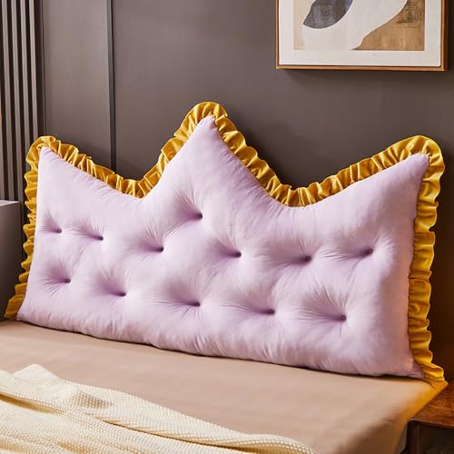 ksxnkhk Kopfteilkissen King Crown Bettkeil für Rückenlehne Positionierung Unterstützung Ruhe Lesekissen,Lila,35.4in von ksxnkhk