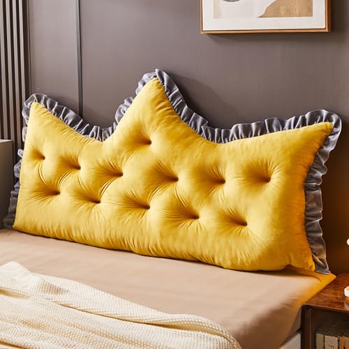 ksxnkhk Kopfteilkissen King Crown Bettkeil zur Positionierung der Rückenlehne, Unterstützung der Ruhe, Lesekissen, Gold, 47,2 Zoll ksxnkhk Kopfteilkissen King Crown Bettkeil zur Positionierung der Rückenlehne, Unterstützung der Ruhe, Lesekissen, Gold, 47,2 Zoll von ksxnkhk