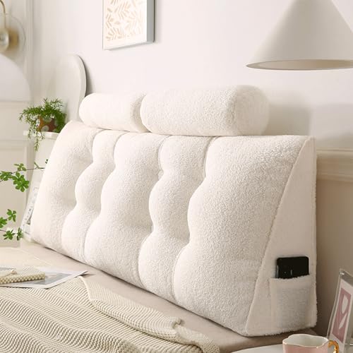 ksxnkhk Kopfteilkissen Twin XL Teddy Velvet Dreieckiger Keil für mit 2 Nackenrollenkissen, Abnehmbarer Bezug fürs Wohnheim, Sitzen und Schlafen, Maschinenwaschbar ksxnkhk Kopfteilkissen Twin XL Teddy Velvet Dreieckiger Keil für mit 2 Nackenrollenkissen, Abnehmbarer Bezug fürs Wohnheim, Sitzen und Schlafen, Maschinenwaschbar von ksxnkhk