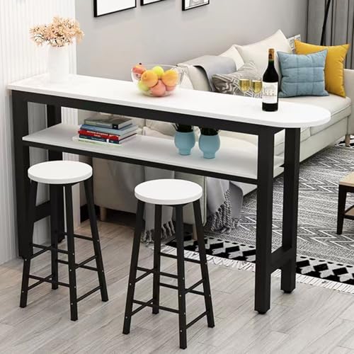 ksxnkhk Langer Stehtisch, hoher Kneipentisch, rechteckige Sofakonsole, Esstisch, Couchtisch, für Enge Räume, Wohnzimmer, Küchenfrühstückstisch, einfach aufzustellen (schwarz, 100 x 40 cm) von ksxnkhk