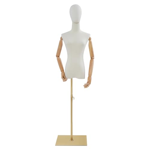 ksxnkhk Manichino femminile Con Busto, Modello di Abbigliamento regolabile in Altezza da 55 a 80 pollici Con cuciture staccabili in Metallo per negozio al dettaglio, Base argentata ksxnkhk Manichino femminile Con Busto, Modello di Abbigliamento regolabile in Altezza da 55 a 80 pollici Con cuciture staccabili in Metallo per negozio al dettaglio, Base argentata von ksxnkhk