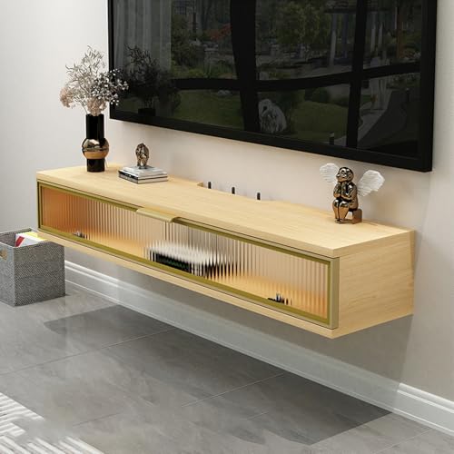ksxnkhk Medienkonsolentisch mit Regalaufbewahrung, schwebender Schrank, schwebender großer TV-Schrank, an der Wand montierter schwebender TV-Ständer, schwebendes Entertainment-Center für H ksxnkhk Medienkonsolentisch mit Regalaufbewahrung, schwebender Schrank, schwebender großer TV-Schrank, an der Wand montierter schwebender TV-Ständer, schwebendes Entertainment-Center für H von ksxnkhk