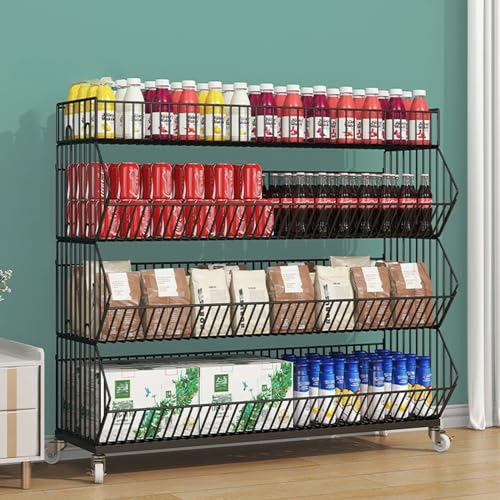 ksxnkhk Snackregal-Organizer mit 4 und 5 Ebenen für Zimmer, Obst- und Gemüseregal für Großhandel, Supermärkte, Läden, Küchen, Garagen, Draht-Aufbewahrungswagen, Chipstütenhalter (Farbe: Sc ksxnkhk Snackregal-Organizer mit 4 und 5 Ebenen für Zimmer, Obst- und Gemüseregal für Großhandel, Supermärkte, Läden, Küchen, Garagen, Draht-Aufbewahrungswagen, Chipstütenhalter (Farbe: Sc von ksxnkhk