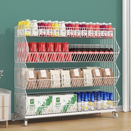 ksxnkhk Snackregal-Organizer mit 4 und 5 Ebenen für Zimmer, Obst- und Gemüseregal für Großhandel, Supermärkte, Läden, Küchen, Garagen, Draht-Aufbewahrungswagen, Chipstütenhalter (Farbe: We ksxnkhk Snackregal-Organizer mit 4 und 5 Ebenen für Zimmer, Obst- und Gemüseregal für Großhandel, Supermärkte, Läden, Küchen, Garagen, Draht-Aufbewahrungswagen, Chipstütenhalter (Farbe: We von ksxnkhk