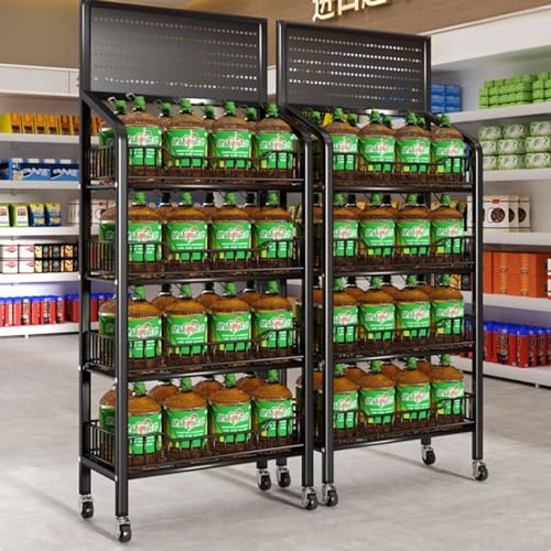 ksxnkhk Stück 4-lagiger Kartoffelchip-Ständer, Supermarkt-Convenience-Stores, Snacks, Süßigkeiten-Organizer-Halter mit abnehmbaren Haken, Einzelhandelsregal aus Karbonstahl für Obst und Ge ksxnkhk Stück 4-lagiger Kartoffelchip-Ständer, Supermarkt-Convenience-Stores, Snacks, Süßigkeiten-Organizer-Halter mit abnehmbaren Haken, Einzelhandelsregal aus Karbonstahl für Obst und Ge von ksxnkhk