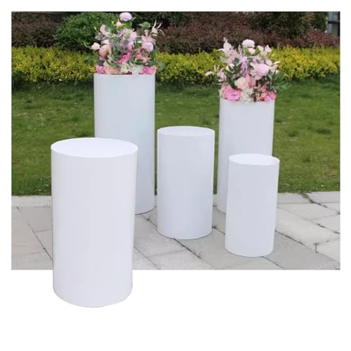 ksxnkhk Supporti cilindrici Bianchi per Feste - Supporti rotondi resistenti per matrimoni e compleanni, decorazioni per tavoli da Dessert (dimensioni: 30x60 cm) von ksxnkhk