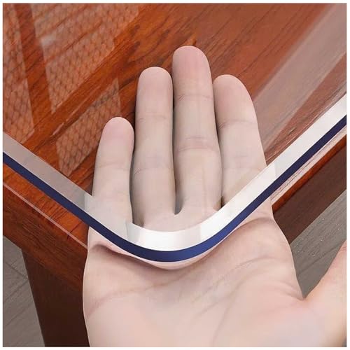 ksxnkhk Transparente Tischschutzfolie aus PVC in Mehreren Größen, hergestellt in China, 47 x 197 Zoll, 2 mm Dickes, ultraglattes Vinyl, individuelle Schreibtischunterlage für die Oberseite von ksxnkhk