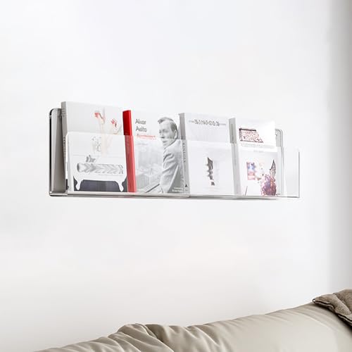 ksxnkhk Wandhalterung für Zeitschriften-Organizer aus Acryl, Bücherständer, Literaturregal für Geschäfte, Heimrestaurants, Hängeregal für Schallplattenhalter (Farbe: Transparent, Größe: L1 von ksxnkhk