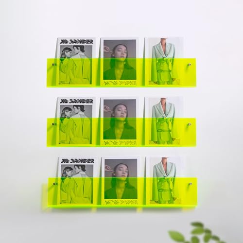 ksxnkhk Wandhalterung für Zeitschriften-Organizer aus Acryl, Zeitungshalter, Bücherregal für Badezimmer, Büro, Schule, Wohnmobil, 3-teiliger Broschürenständer, Aufbewahrungsregal (Farbe: G von ksxnkhk