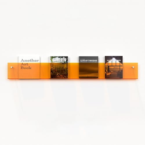 ksxnkhk Wandhalterung für Zeitschriftenhalter aus Acryl, Hängeregal für Kinderzimmer, Büro, Wohnzimmer, Broschürenständer, Aufbewahrung, Bücherregal, Schallplatten-Organizer (Farbe: Orange von ksxnkhk