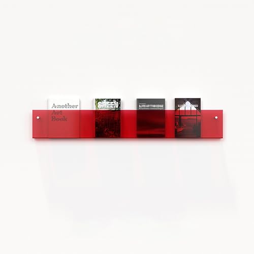 ksxnkhk Wandhalterung für Zeitschriftenhalter aus Acryl, Hängeregal für Kinderzimmer, Büro, Wohnzimmer, Broschürenständer, Aufbewahrung, Bücherregal, Schallplatten-Organizer (Farbe: Rot, G von ksxnkhk