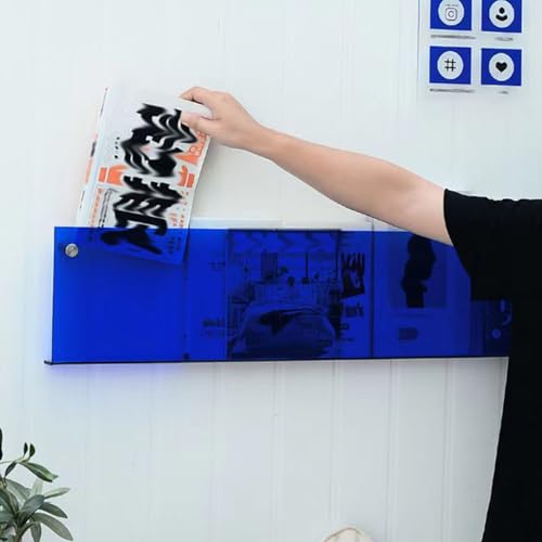 ksxnkhk Zeitschriftenhalter aus Acryl, blau, Wandhalterung, Schulbuchhandlungen, Literaturständer, Zeitungsständer, dekorative Broschürenaufbewahrung für Aktenbücher, Aktenordner (Farbe: b ksxnkhk Zeitschriftenhalter aus Acryl, blau, Wandhalterung, Schulbuchhandlungen, Literaturständer, Zeitungsständer, dekorative Broschürenaufbewahrung für Aktenbücher, Aktenordner (Farbe: b von ksxnkhk