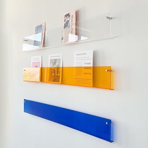 ksxnkhk Zeitschriftenständer für das Badezimmer, Wandhalterung aus Acryl, Aufbewahrungsorganisator für Schallplatten im Wohnzimmer, Bücherregal für die Dekoration im Home Office, Aktenhal von ksxnkhk