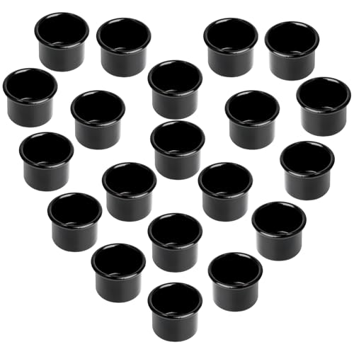 20 Stück Schwarze Kerzenbecher, eiserne Teelichthalter, Mini-Kerzenhalter aus Metall - robust, hitzebeständig, geeignet für Hochzeiten, Geburtstage, Feste und Heimdekoration von ktxaby