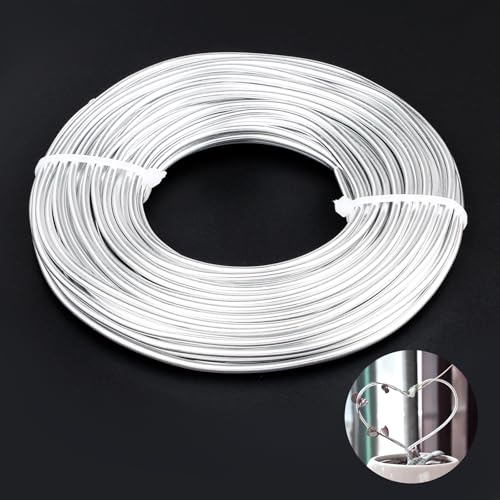ktxaby Aluminium Draht 3mm 16m Basteldraht Silbern Biegsamer Draht für Schmuckherstellung Modellierdraht DIY Basteln Bastelmaterial für Skulpturen Bonsai Bäume von ktxaby