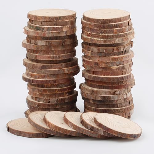 Ktxaby 50 Stück Holz Log Scheiben 6-7 cm,Unlackiert Holzscheiben mit Baumrinde,Plätzchen-Kreise für DIY Handwerk Holz Scheiben Hochzeit Mittelstücke Weihnachten Dekoration Ktxaby 50 Stück Holz Log Scheiben 6-7 cm,Unlackiert Holzscheiben mit Baumrinde,Plätzchen-Kreise für DIY Handwerk Holz Scheiben Hochzeit Mittelstücke Weihnachten Dekoration von ktxaby