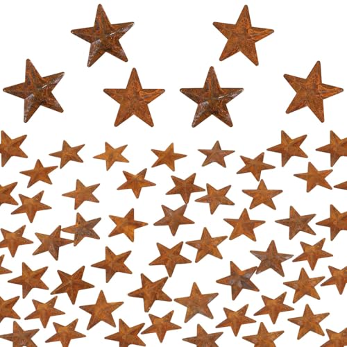 ktxaby 30 Stück Rostige Metallsterne,2,5 cm Rusty Sterne Konfetti,Scheunensterne Streudeko für Weihnachten, Landhaus Deko, Basteln und Handwerk von ktxaby